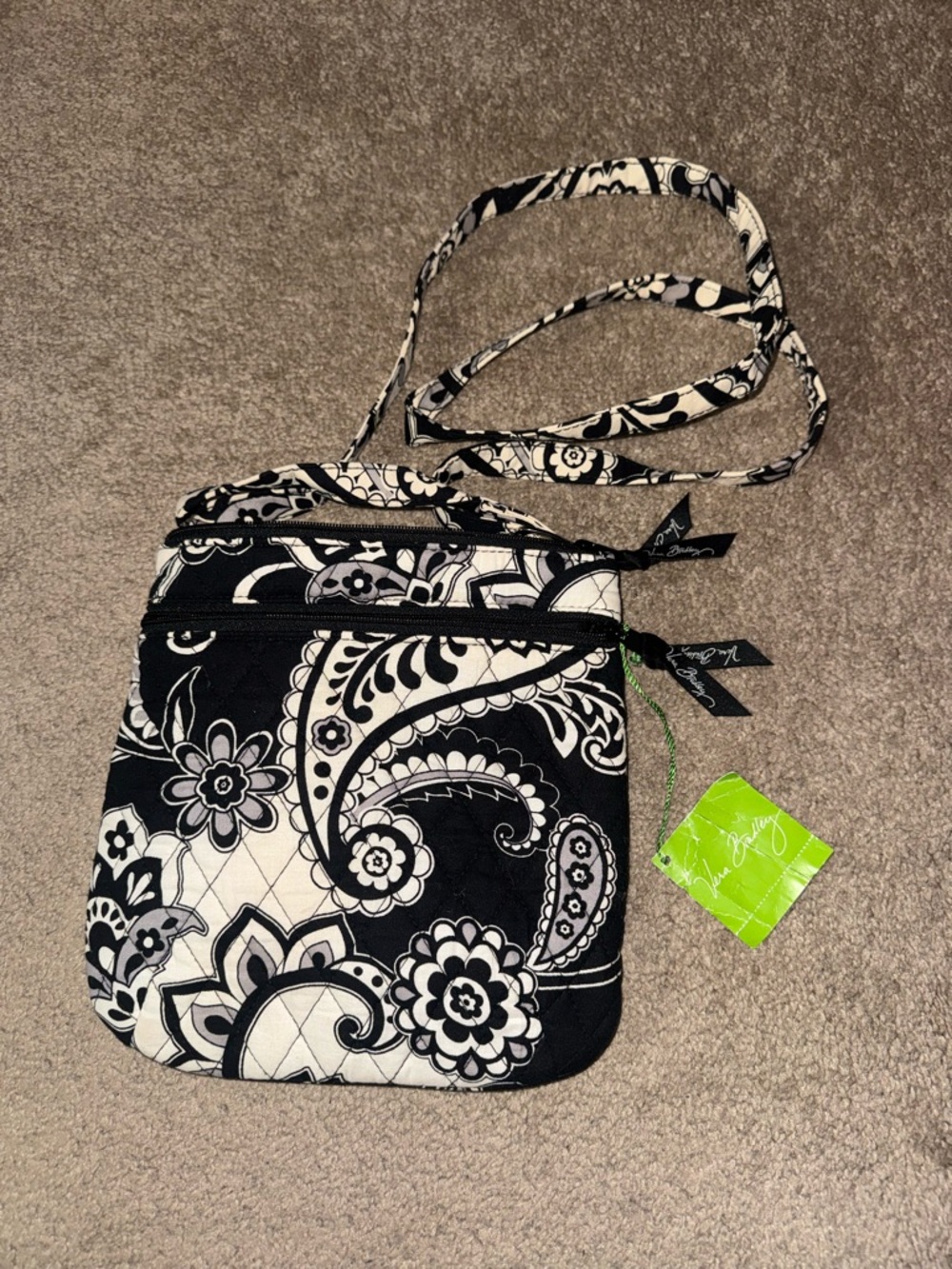 NWT Vera Bradley Petite Double Zip Hipster – Midnight Paisley Crossbody